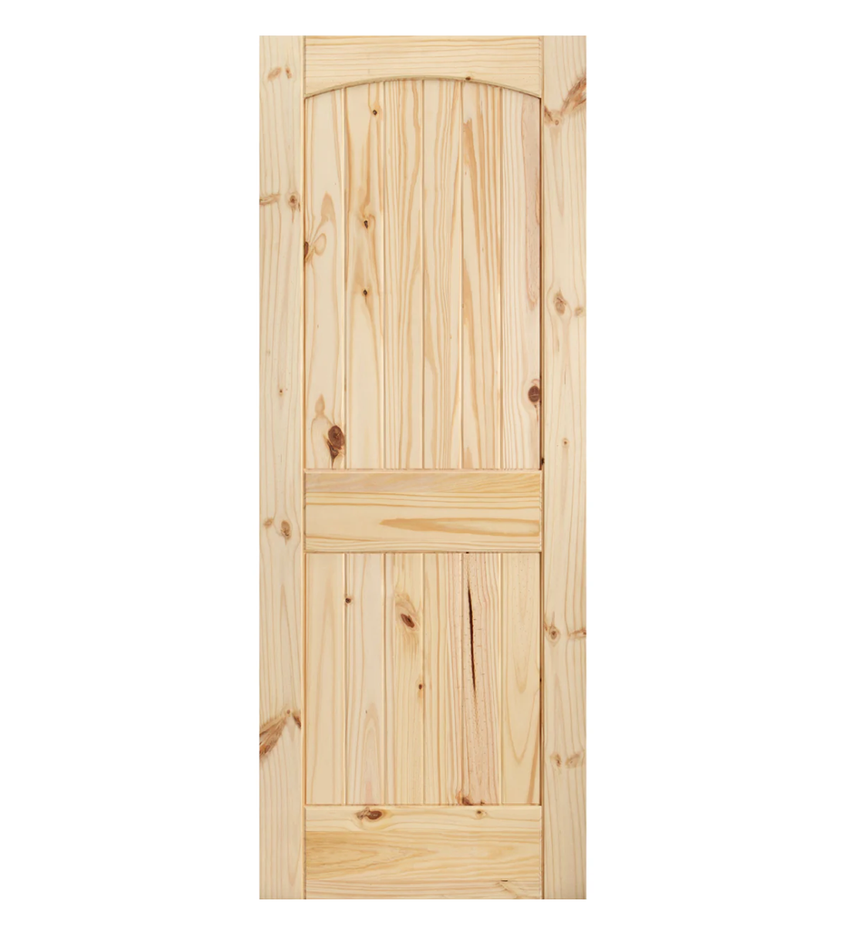 Interior KnottyPine Archtop VGroove Unfinished Door Slab 